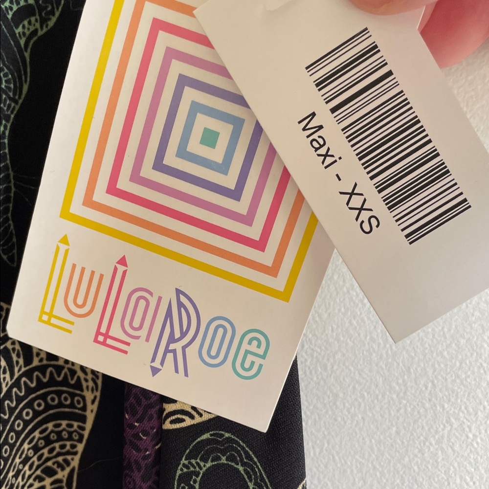 LuLaRoe Maxi Skirt in Black with Cat Pattern, witchy whimsy goth - Picture 2 of 10